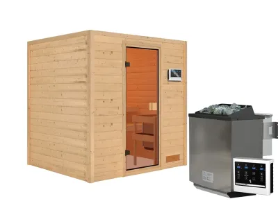 Sauna Adelina mit bronzierter Glastür + 9 kW Bio-Kombiofen ext. Strg. Produktbild #14