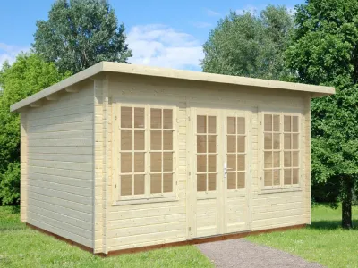 Gartenhaus Blockbohlenhaus Lisa 11,5 m² 34 mm transparent tauchimprägniert Produktbild #4