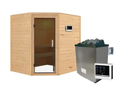 Sauna Massivholzsauna Mia, inkl. 9 kW Ofen mit externer Steuerung Produktbild #7