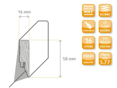 Sockelleiste Eiche Grau AC1522 Dekor Produktbild #3
