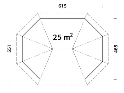 Pavillon Betty 25,0 m² braun tauchimprägniert Produktbild #2
