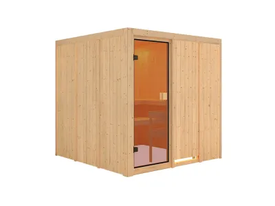Elementsauna 68 mm Celine 4 SPARSET inkl. 6,8 kW Saunaofen Glow und ext. Steuerung Produktbild #2