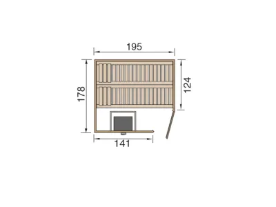 Sauna Massivholzsauna SPARSET 1 Turku 1 GT inkl. 7,5 kW Ofen mit ext. Steuerung & Anschlusskabel Produktbild #2