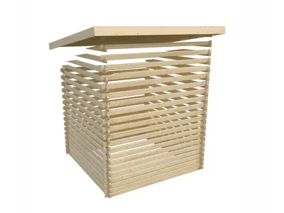 Gartenhaus Blockbohlenhaus Bastrup 3 28 mm terragrau Produktbild #11