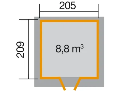 Gerätehaus 227 Gr. 1 21 mm grau Produktbild #2
