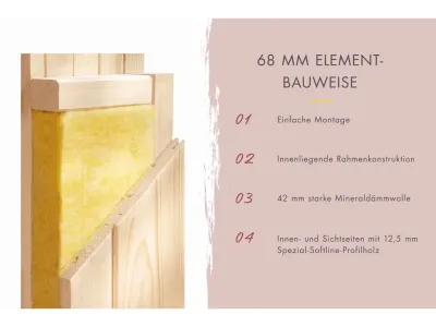 Sauna Amelia 2 mit bronzierter Ganzglastür Produktbild #2