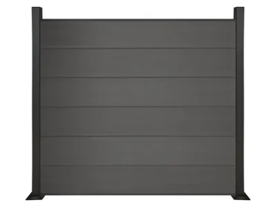 XL Bohlenset für WPC Steckzaunsystem Schwarz Produktbild #1