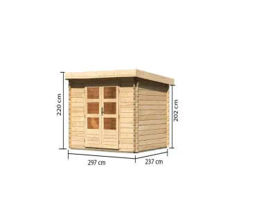 Gartenhaus Blockbohlenhaus Bastrup 3 28 mm naturbelassen Produktbild #7