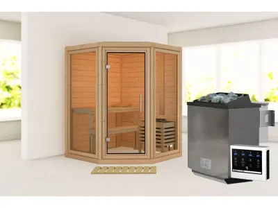Sauna Yuma SET mit Ofen 9 kW, Bio externer Steuerung Produktbild #1