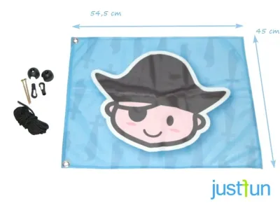 Piratenfahne mit Hiss-System, blau Produktbild #1