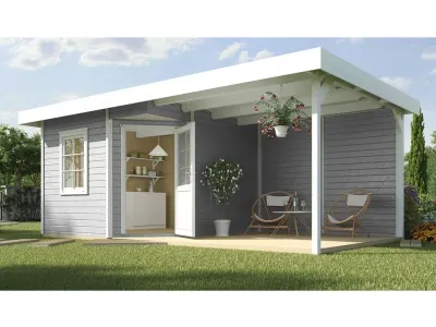Gartenhaus Designhaus 213 B Gr. 1 28 mm grau Produktbild #1