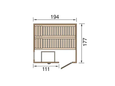 Sauna Elementsauna Halmstad 2 GTF graphit Ganzglastür und Fensterelement Produktbild #2