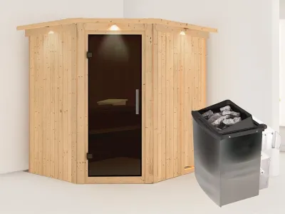 Sauna Systemsauna Siirin mit Dachkranz, inkl. 9 kW Ofen mit integrierter Steuerung Produktbild #7