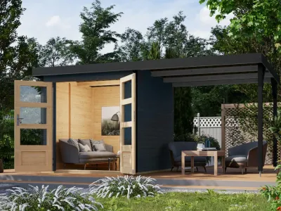 Hybrid-Gartenhaus Jupiter C Set anthrazit/anthrazit Produktbild #1