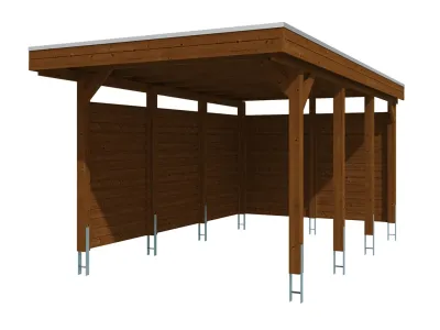 Carport SPARSET Friesland inkl. Rück- und Seitenwand Produktbild #2
