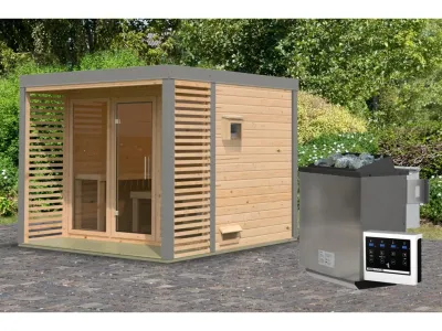 Saunahaus Ares 3 38 mm naturbelassen / graualuminium Produktbild #14