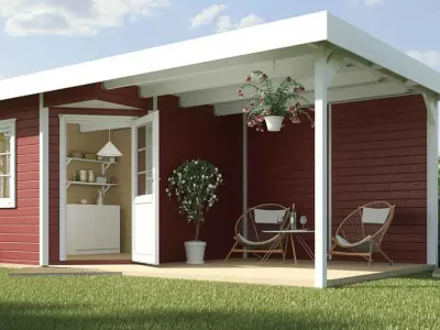 Gartenhaus Designhaus 213 Plus B Gr. 2 schwedenrot Produktbild #1