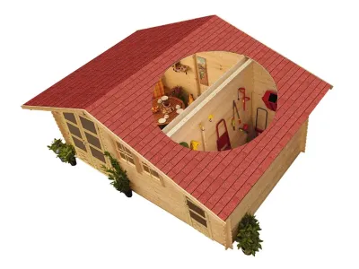Gartenhaus Blockbohlenhaus Lagor 2 ECO 38 mm naturbelassen Produktbild #2