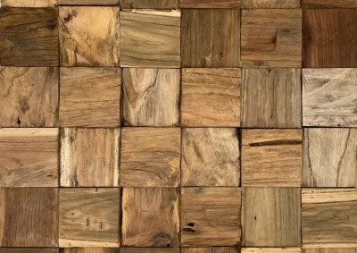 Wandverkleidung Teak Cubic Produktbild #3