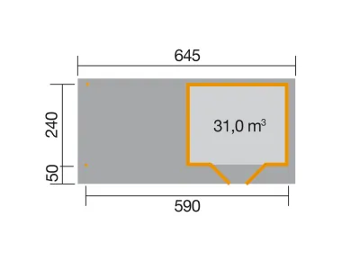 Gartenhaus Designhaus 126 Plus B Gr. 1 anthrazit Produktbild #2