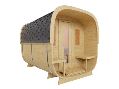 Saunafass Cube Gilby naturbelassen Fichte Produktbild #3