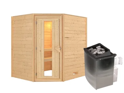 Sauna Massivholzsauna Mia, inkl. 9 kW Ofen mit integrierter Steuerung Produktbild #6