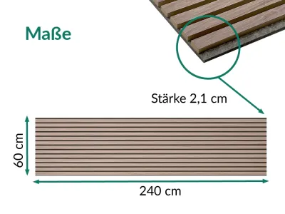 Akustikpaneele Wandverkleidung Grey Oak 240 cm Filz dunkelgrau Produktbild #4