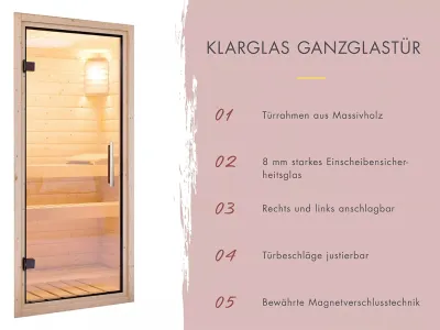 Saunahaus Lene 1 38 mm naturbelassen inkl. 9 kW Ofen mit integrierter Steuerung Produktbild #9