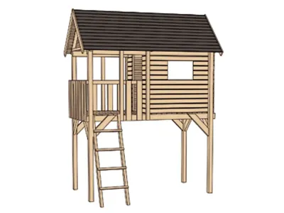 Stelzenhaus Tabaluga 815 kesseldruckimprägniert inkl. Rutsche Produktbild #2