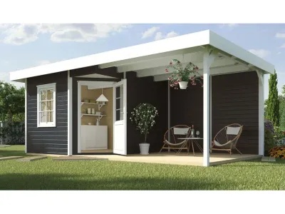 Gartenhaus Designhaus 213 B Gr. 2 28 mm anthrazit Produktbild #1
