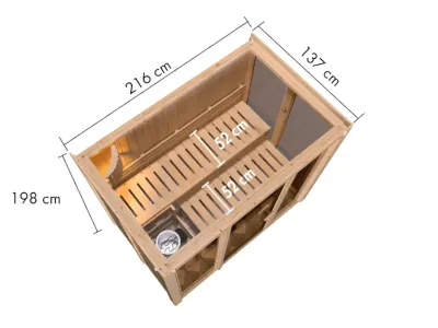 Karibu Elementsauna 68mm Irava 3 Produktbild #11