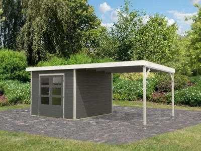 Hybrid-Gartenhaus Pluto B Set terragrau/weiß Produktbild #5