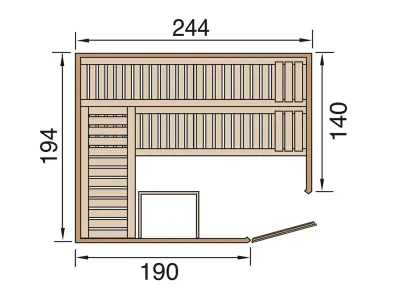 Sauna Systemsauna Varberg 4 mit graphit Glastür Produktbild #3