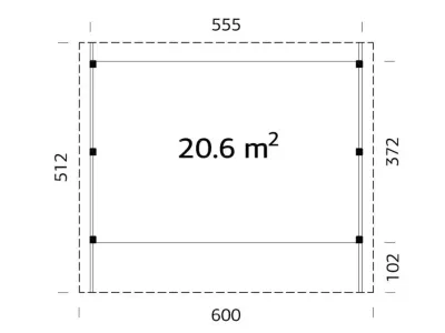 Carport Karl 20,6 m² transparent tauchimprägniert Produktbild #3
