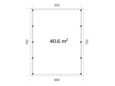Carport Karl 40,6 m² grau tauchimprägniert Produktbild #3