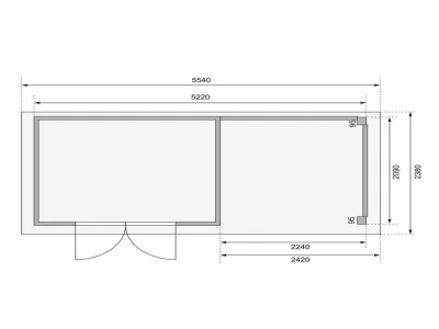 Gartenhaus SET Kerko 4 19 mm terragrau, inkl. 2,4 m Anbaudach + Rückwand Produktbild #4