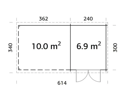 Gartenhaus Blockbohlenhaus Ella 6,9+10,0 m² 28 mm transparent tauchimprägniert Produktbild #5