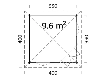 Pavillon Melanie 9,6 m² grau tauchimprägniert Produktbild #3