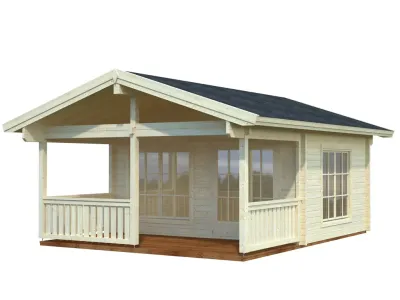 Ferienhaus Blockbohlenhaus Agneta 18,8+12,5 m² 70 mm naturbelassen Produktbild #4