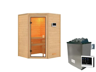 Sauna Massivholzsauna Antonia, inkl. 9 kW Ofen mit externer Steuerung Produktbild #15