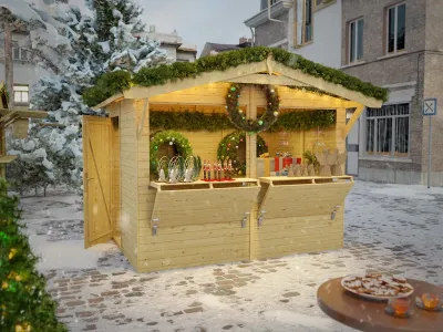 Marktstand - Verkaufsstand Stella 5 m² 16 mm naturbelassen Produktbild #1