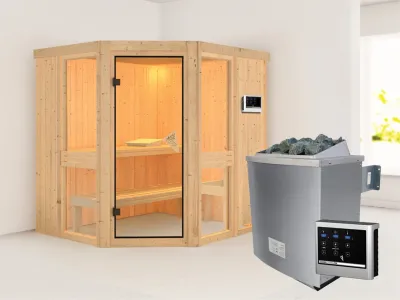 Sauna Systemsauna Amelia 1 inkl. 9 kW Saunaofen ext. Steuerung Produktbild #1