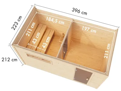Gartensauna Lenchen 6 terragrau SPARSET mit 9 kW Bio-Ofen und ext. Steuerung Produktbild #5