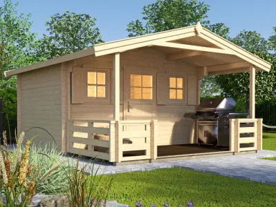 Gartenhaus 110 B Gr. 1 28 mm naturbelassen Produktbild #1