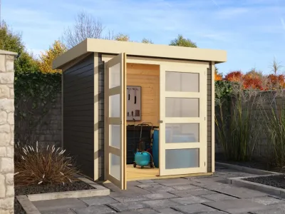 Gartenhaus Münster 1 19 mm terragrau Produktbild #1