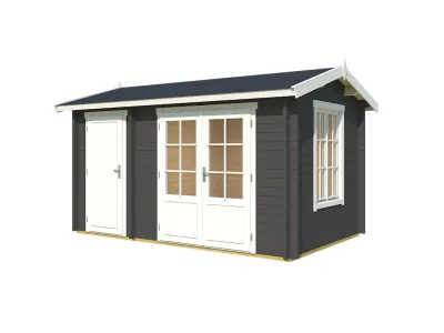 Gartenhaus Blockbohlenhaus Wrexham 1 44 mm carbongrau Produktbild #2