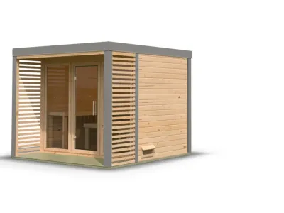 Saunahaus Ares 3 38 mm naturbelassen / graualuminium Produktbild #2