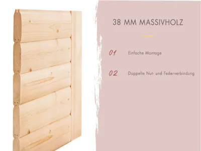 Massivholzsauna Sophie 4 Produktbild #2