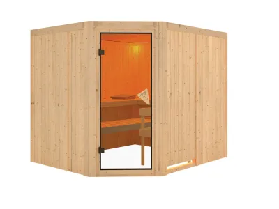 Systemsauna Malin bronzierte Ganzglastür Produktbild #5
