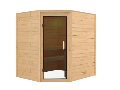 Sauna Massivholzsauna Mia graphit Ganzglastür Produktbild #3